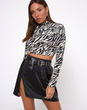 Image of Shenka Mini Skirt in Satin Black