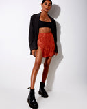 Shenka Mini Skirt in Satin Rose Copper