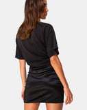 Shena Mini Skirt in Satin Black