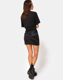 Shena Mini Skirt in Satin Black