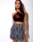 Sheny Mini Skirt in Rar Leopard Grey