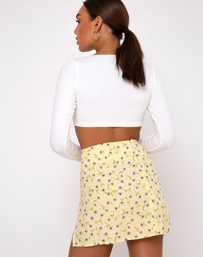 Sheny Mini Skirt in Wild Flower Lemon Drop