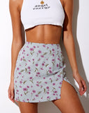 Image of Sheny Mini Skirt in Little Petal Dusky Blue