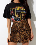 Sheny Mini Skirt in Night Leopard Brown