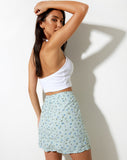 Image of Sheny Mini Skirt in Pretty Petal Green