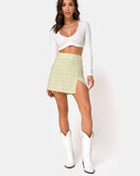 Sheny Mini Skirt in Sage Check