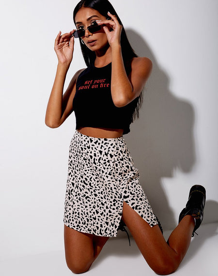 Shenka Mini Skirt in Abstract Animal