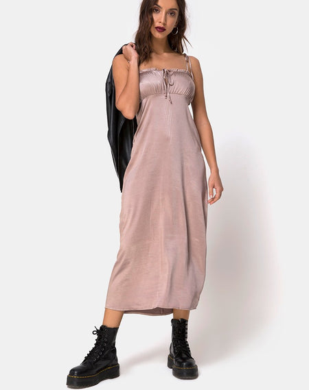 Batis Maxi Dress in Satin Black