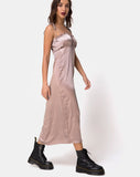 Shilia Dress in Satin Mink