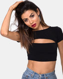 Shim Cutout Crop Top in Black