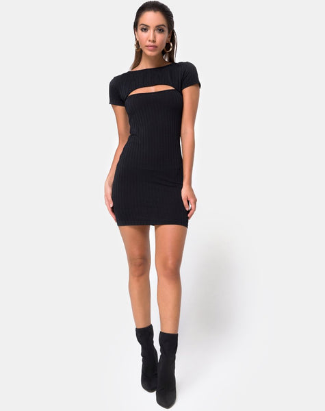 Shimmie Bodycon Dress in Black