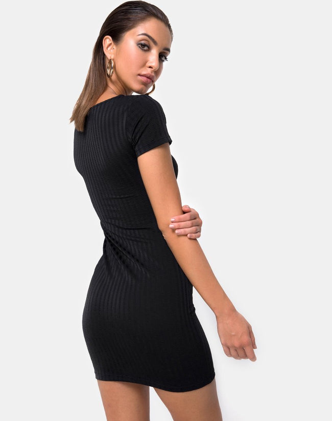 Shimmie Bodycon Dress in Black