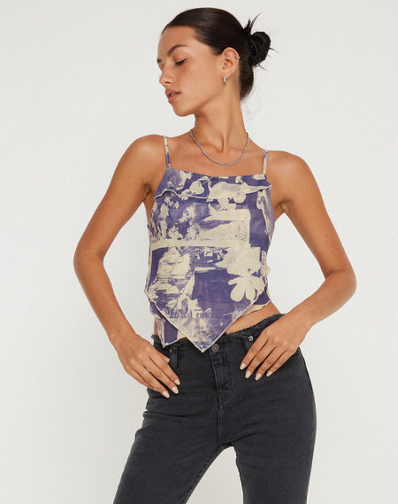 Elcini Cropped Corset Top in Renaissance Cherub Charcoal