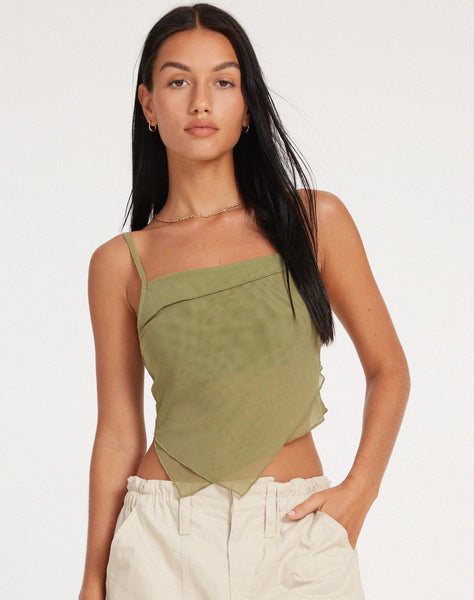 image of Shindu Top in Mesh Olive