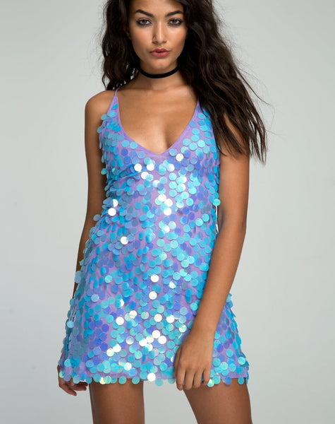 Shine Dress in Mermaid Disc Sequin