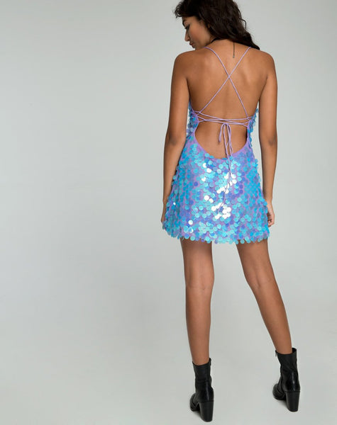 Shine Dress in Mermaid Disc Sequin