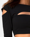 Shink Crop Top in Black