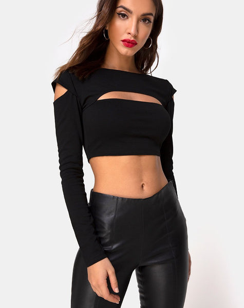 Shink Crop Top in Black