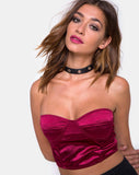 Shisui Tube Top in Satin Burgundy