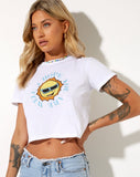 Image of Shrunk Tee in White Retro Sun