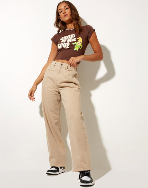 Image of Tinsi Crop Top in Deep Mahogany Cream Of The Crop