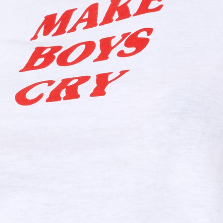 Shrunk Tee in White Make Boys Cry