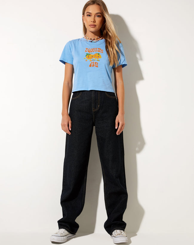 Image of Shrunk Tee in Ocean Blue Squeeze Me