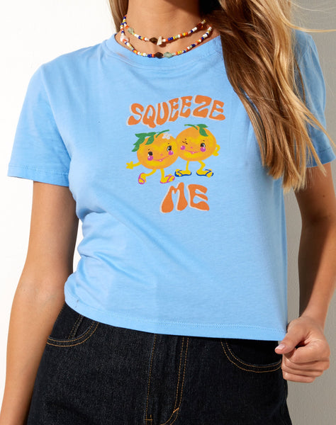 Image of Shrunk Tee in Ocean Blue Squeeze Me