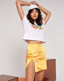 Image of Shenka Mini Skirt in Satin Tangerine