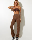 Shuji Crop Top in Lycra Deep Mahogany