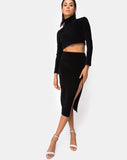 Shureen Crop Top in Rib Black