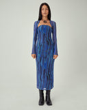 image of MOTEL X JACQUIE Shuro Maxi Dress in Colour Bleed Blue