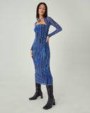 image of MOTEL X JACQUIE Shuro Maxi Dress in Colour Bleed Blue