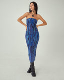 image of MOTEL X JACQUIE Shuro Maxi Dress in Colour Bleed Blue