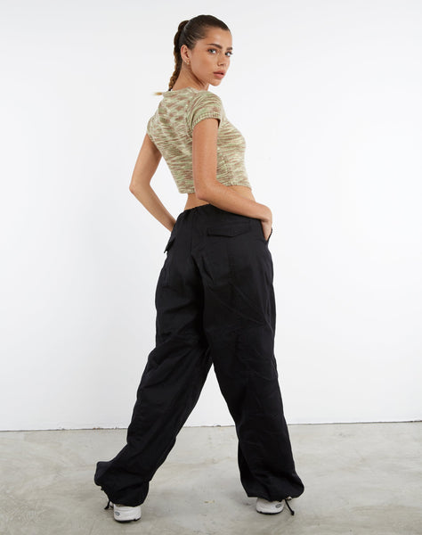 image of MOTEL X JACQUIE Phil Wide Leg Trouser in Black