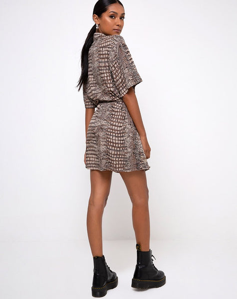 Siare Shirt Dress in Croc Neutral Grey