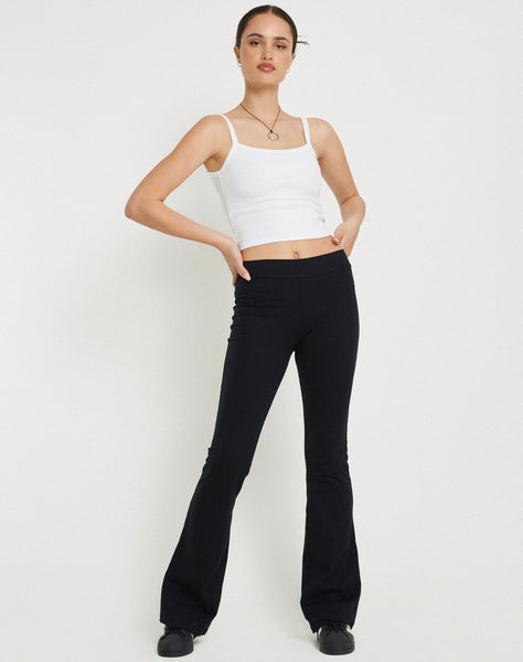 Image of Signe Regular Bootcut Tailored Trousers in Lycra Black