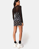 Sikhnet Mini Dress in Black Butterfly Flock