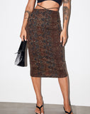 Seody Midi Skirt in Dark Boa Brown