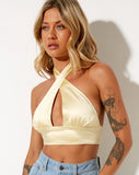 Image of Silta Crop Top in Satin Buttercream