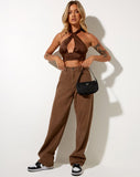 Image of Silta Crop Top in Satin Chocolate