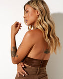 Image of Silta Crop Top in Satin Chocolate