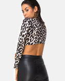 Sinex Cutout Crop Top in Oversize Jaguar