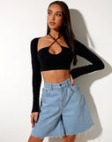 Image of Sira Crop Top in Black