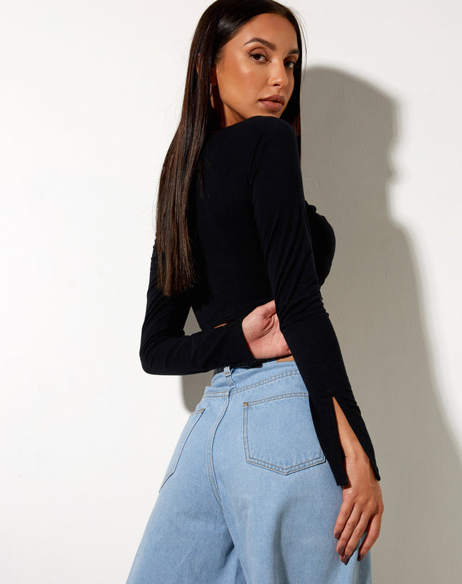 Image of Sira Crop Top in Black