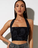 Image of Sisia Crop Top in Persian Night Black