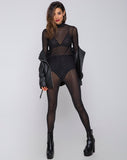 Sita Unitard in Net Crystal Black