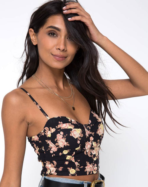 Siven Crop Top in Antique Rose Black