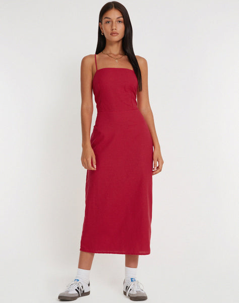 image of Sky Midi Dress in Tango Red