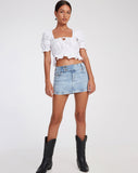 image of Slate Crop Top in Poplin White